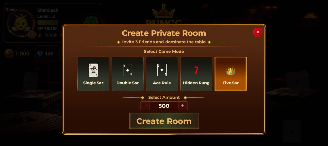 Rung Royale Custom Private Table Creation